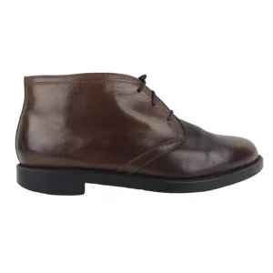 Francisco Mens Brown Leather Almond Toe Lace Up Chukka Boots Size 10 D
