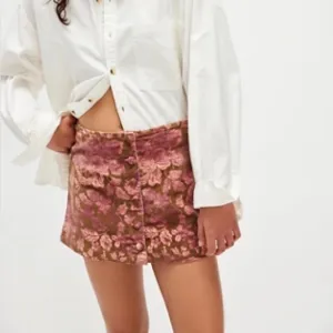 Free People After Party Mini Skirt in Tobacco Brocade