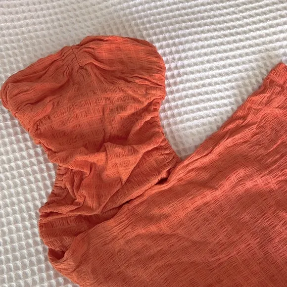 Free People Brandie Tube Top Midi Dress in Flamingo Orange Size XS