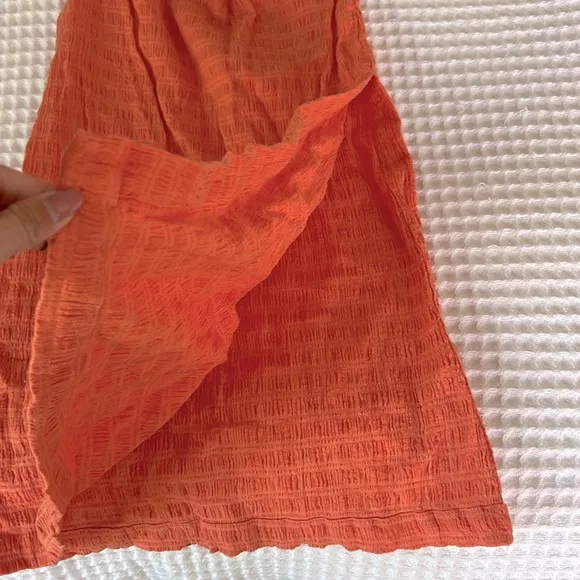 Free People Brandie Tube Top Midi Dress in Flamingo Orange Size XS
