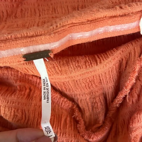 Free People Brandie Tube Top Midi Dress in Flamingo Orange Size XS
