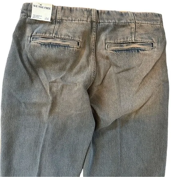 Free People Castella Jeans Back Alley Blue 90s Straight Leg Sz 32 NEW