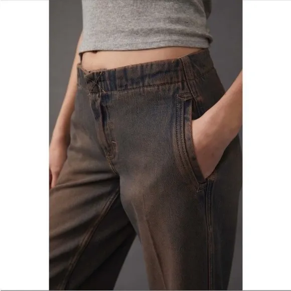 Free People Castella Jeans Back Alley Blue 90s Straight Leg Sz 32 NEW
