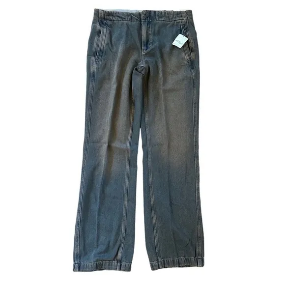 Free People Castella Jeans Back Alley Blue 90s Straight Leg Sz 32 NEW
