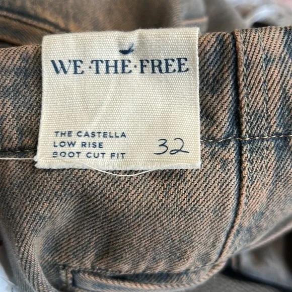 Free People Castella Jeans Back Alley Blue 90s Straight Leg Sz 32 NEW