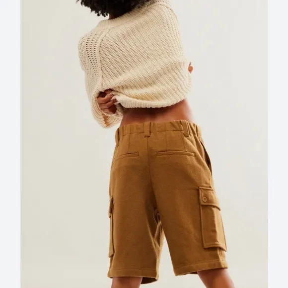 Free People Charli Wool Longline Cargo Shorts
