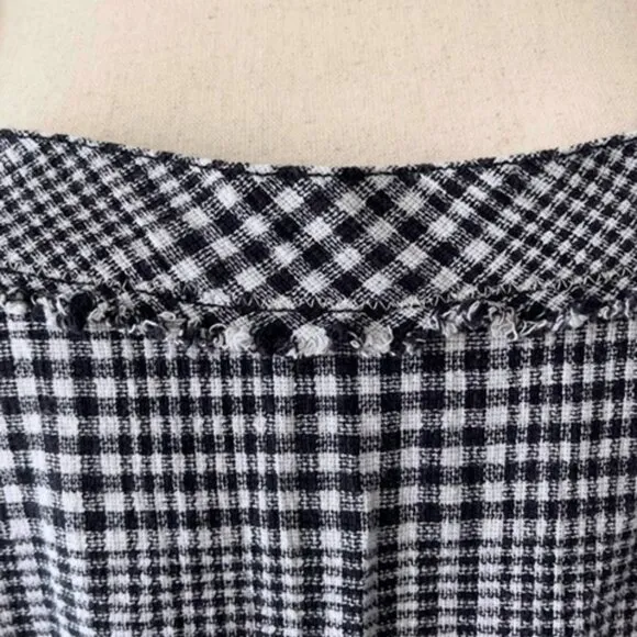 Free People Chrissie Mini Skirtall Dress in Black/White Gingham Medium NWOT