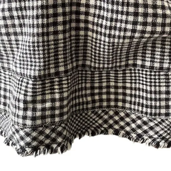Free People Chrissie Mini Skirtall Dress in Black/White Gingham Medium NWOT