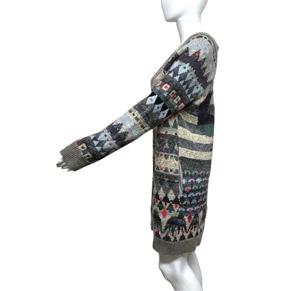 FREE PEOPLE Eagle Thunderbird Southwestern WoolBlend FairIsle Sweater Dress XS S