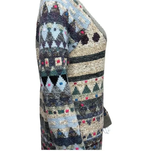FREE PEOPLE Eagle Thunderbird Southwestern WoolBlend FairIsle Sweater Dress XS S