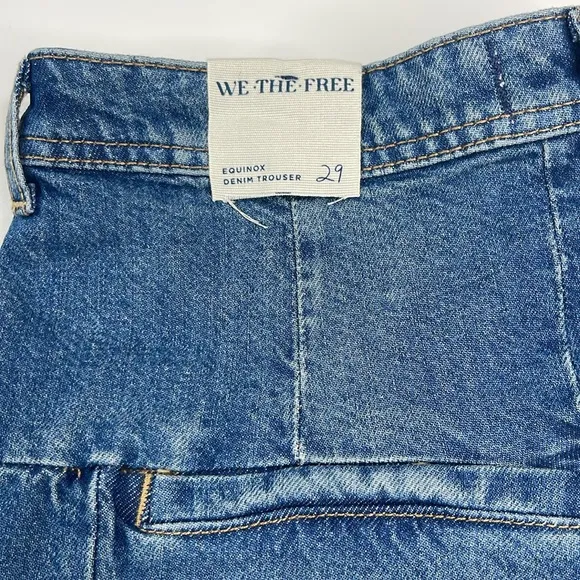 Free People Equinox Wide Leg Denim Trousers Size 29