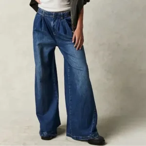 Free People Equinox Wide Leg Denim Trousers Size 29