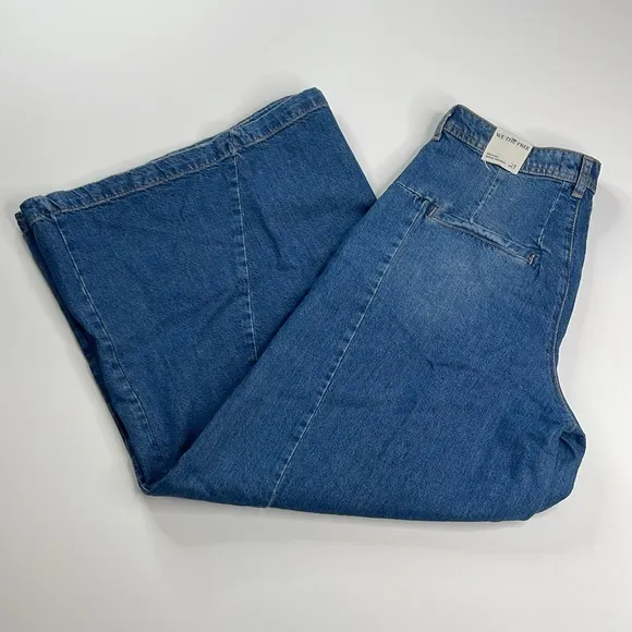 Free People Equinox Wide Leg Denim Trousers Size 29