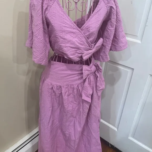Free People Free People Pretty In A Bow Two Piece Set Sz XS