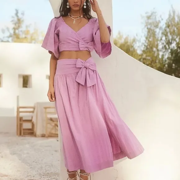 Free People Free People Pretty In A Bow Two Piece Set Sz XS