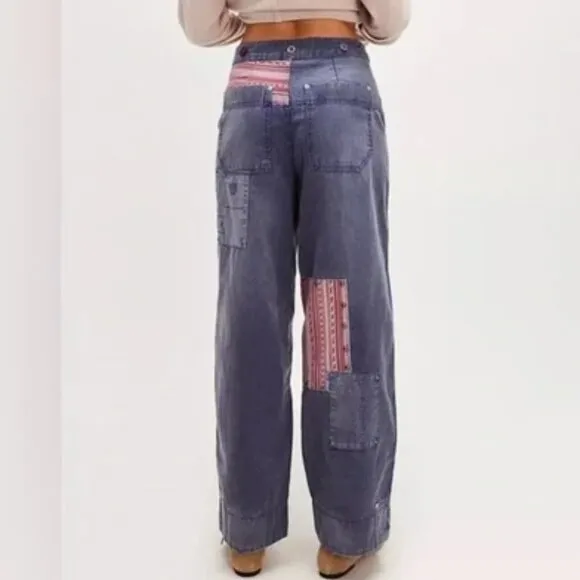 Free People La Vie Patched Pants NWOT Size 4 (Small)