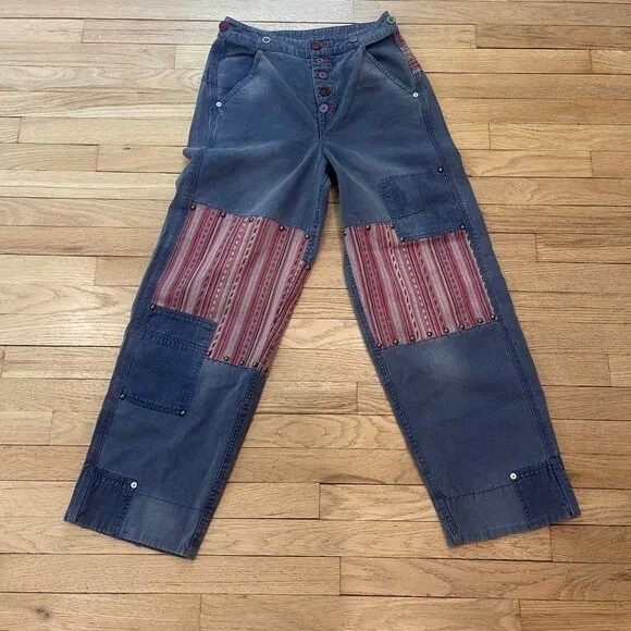 Free People La Vie Patched Pants NWOT Size 4 (Small)