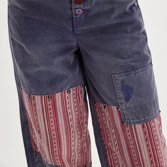 Free People La Vie Patched Pants NWOT Size 4 (Small)