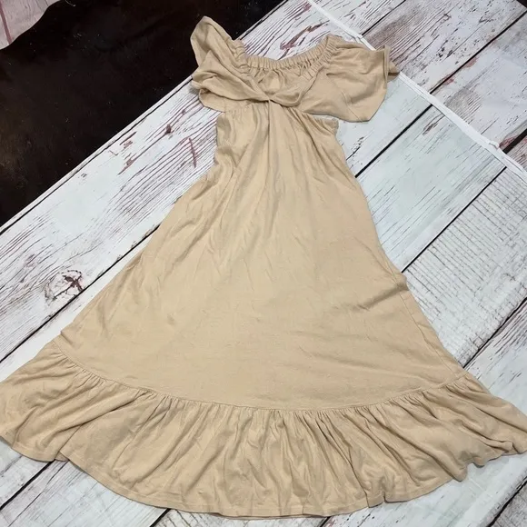 FREE PEOPLE “Lynne Midi” 100% cotton off shoulder women’s  dress Small NWT