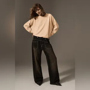 Free People Palmer Cuffed Jeans in Chalkboard