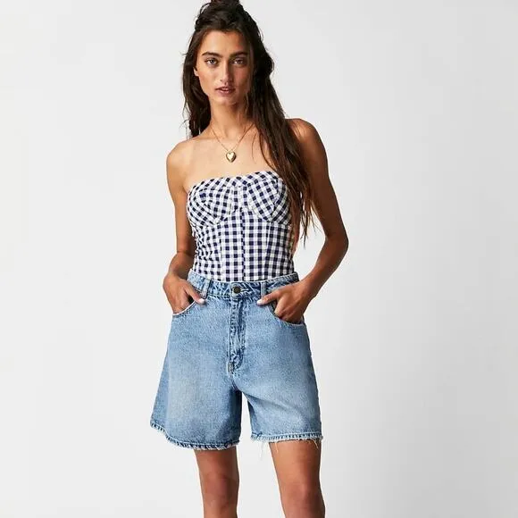 Free People Rolla's Mirage Long Shorts - Lt Blue - 31
