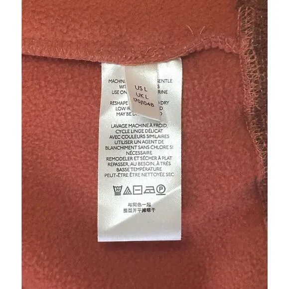 FREE PEOPLE Shasta Cardi Bomber Jacket Snap Closure Sherpa Orange Large Sporty