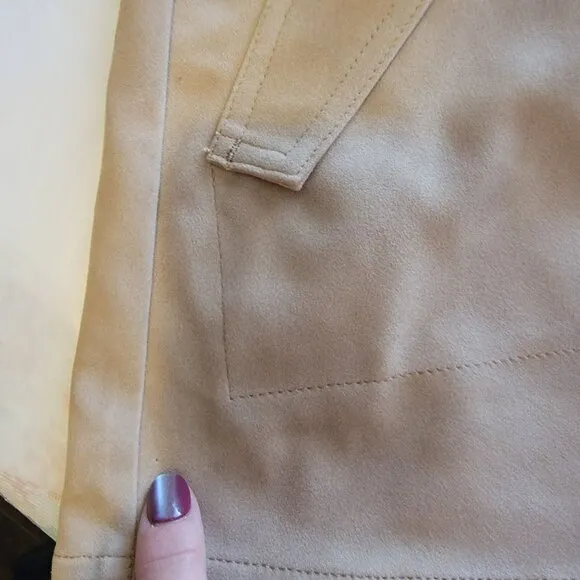Free People Sierra Mini Skirt Womens 2 Beige Suede Country Western Boho Festival