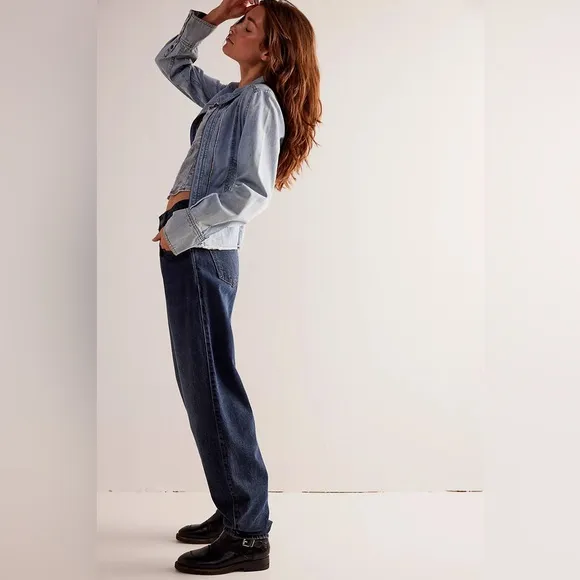 Free People We The Free Augusta Barrel Jeans Size 28