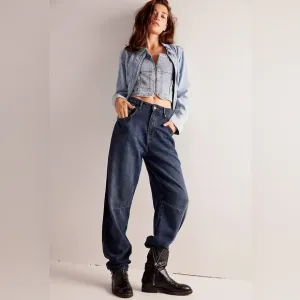 Free People We The Free Augusta Barrel Jeans Size 28