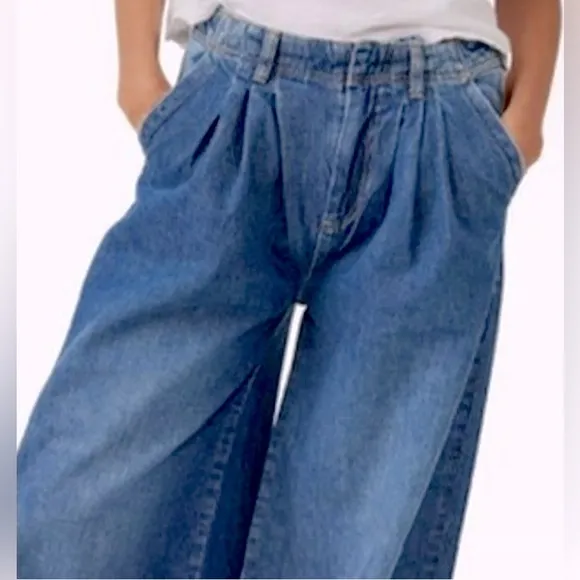 Free People - We The Free Equinox Denim Trouser Wide Leg Jeans Size 29 (NWT)