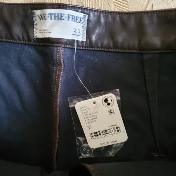 Free People We The Free Gallivanting Vegan Skort/Chocolate NWT