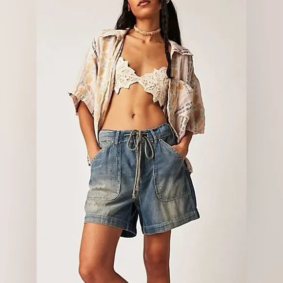 Free People We The Free Second Chances Low Slung Pull-On Shorts ~ Size XS