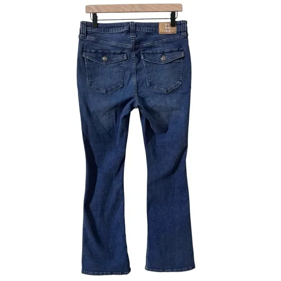 Free People We The Free Varsity Blues Sim Boot Flare Mid Rise Jeans Size 31