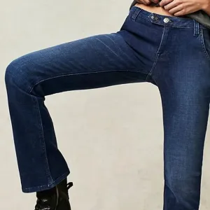 Free People We The Free Varsity Blues Sim Boot Flare Mid Rise Jeans Size 31