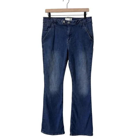 Free People We The Free Varsity Blues Sim Boot Flare Mid Rise Jeans Size 31