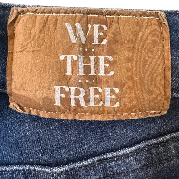 Free People We The Free Varsity Blues Sim Boot Flare Mid Rise Jeans Size 31