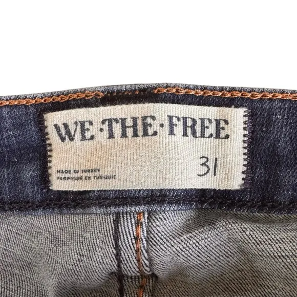Free People We The Free Varsity Blues Sim Boot Flare Mid Rise Jeans Size 31