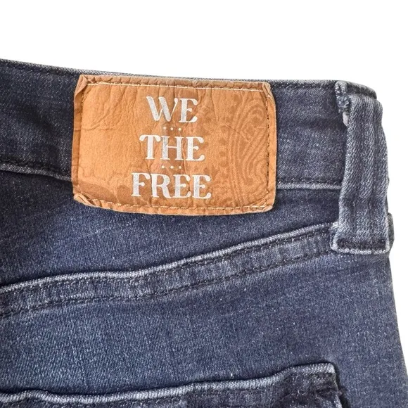 Free People We The Free Varsity Blues Sim Boot Flare Mid Rise Jeans Size 31