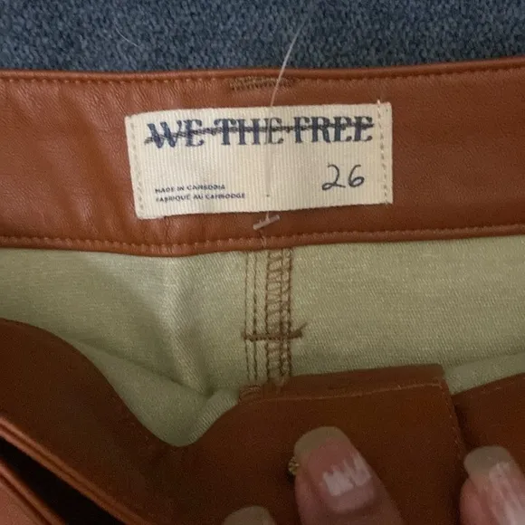 Free people We The Free Wynne vegan Caramel Cafe  skirt size 26 NWOT
