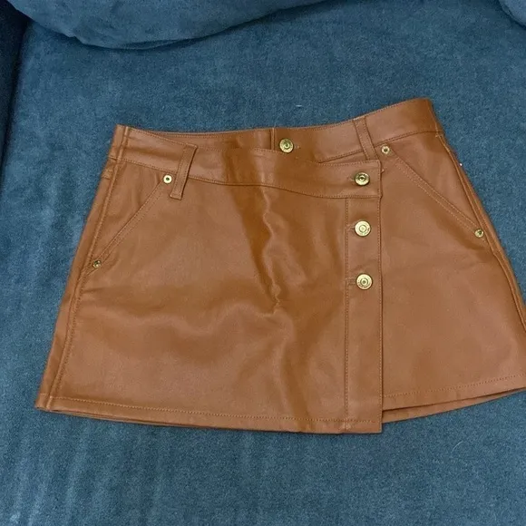 Free people We The Free Wynne vegan Caramel Cafe  skirt size 26 NWOT