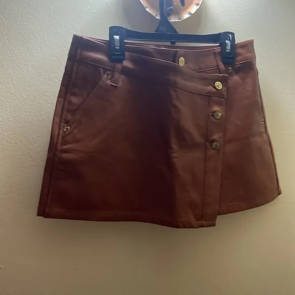 Free people We The Free Wynne vegan Caramel Cafe  skirt size 26 NWOT