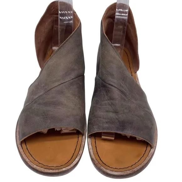 Free People Womens Shoes Mont Blanc Sandals 8.5 Taupe Leather Flat Casual Boho