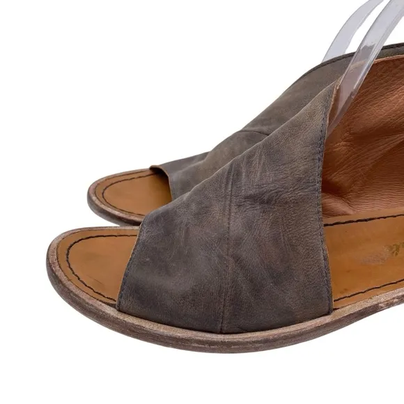 Free People Womens Shoes Mont Blanc Sandals 8.5 Taupe Leather Flat Casual Boho