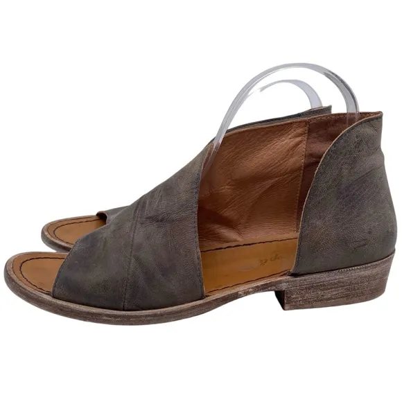 Free People Womens Shoes Mont Blanc Sandals 8.5 Taupe Leather Flat Casual Boho