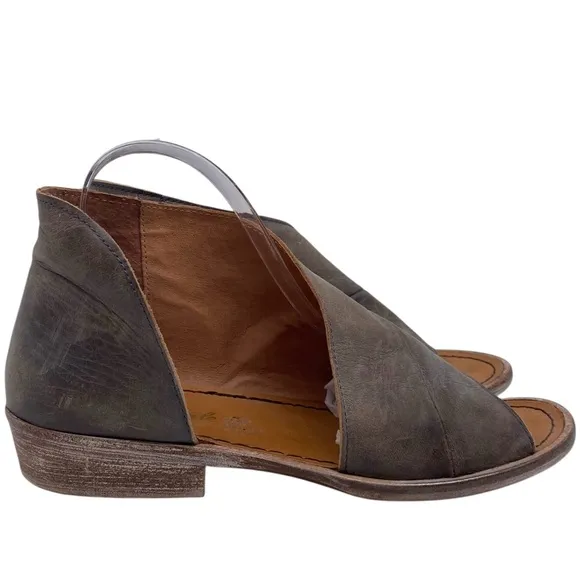 Free People Womens Shoes Mont Blanc Sandals 8.5 Taupe Leather Flat Casual Boho
