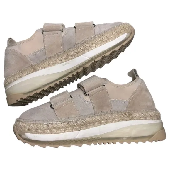 Free People Women’s Size 38 7.5 Tan Chapmin Double Take Sneak Platform Sneakers