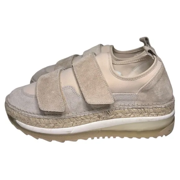 Free People Women’s Size 38 7.5 Tan Chapmin Double Take Sneak Platform Sneakers