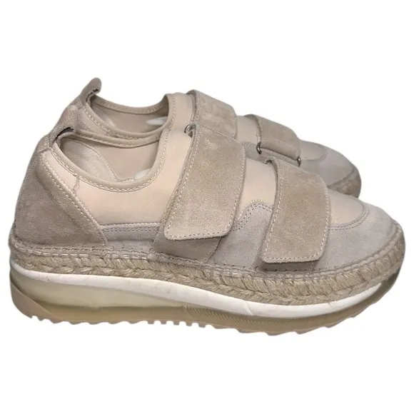 Free People Women’s Size 38 7.5 Tan Chapmin Double Take Sneak Platform Sneakers