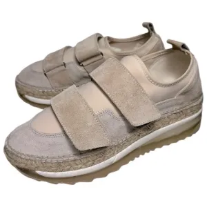 Free People Women’s Size 38 7.5 Tan Chapmin Double Take Sneak Platform Sneakers