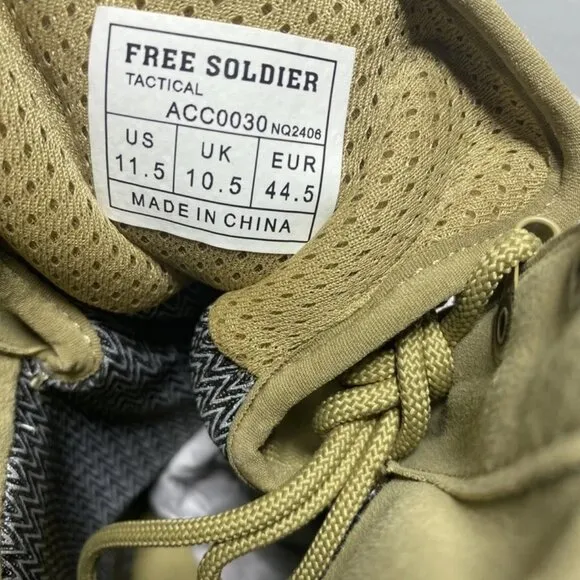 Free Soldier Men’s Tactical Desert Boots – Tan – Size 11.5 – Lace-Up – Lightweig
